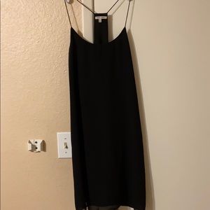 Black chiffon mini dress